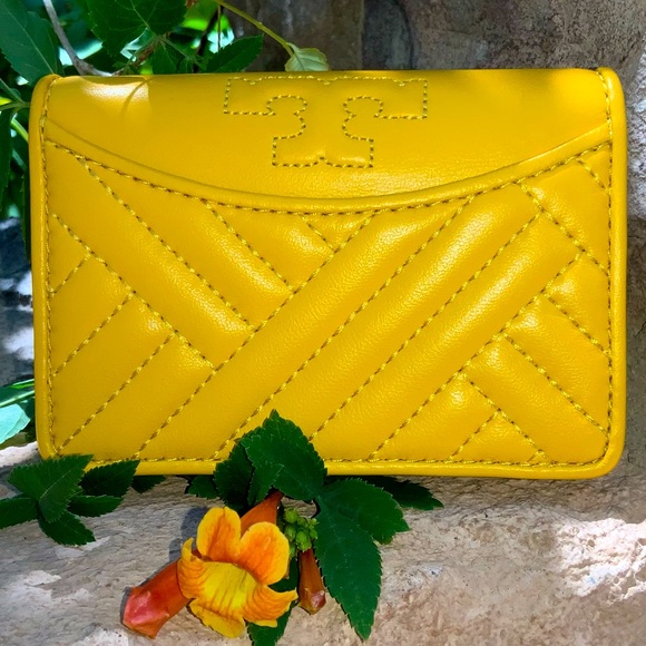 Tory Burch Yellow Leather Mini Wallet - Picture 9 of 16
